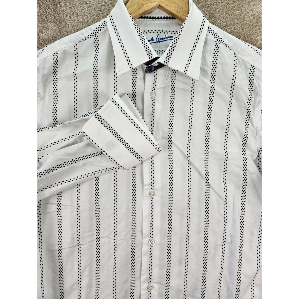 Robert Graham Silk Cotton Button-down Shirt Flip Cuff Size M/L